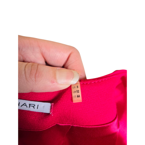 Tahari hot pink bodycon cap sleeve dress, size 8 - Picture 4 of 5